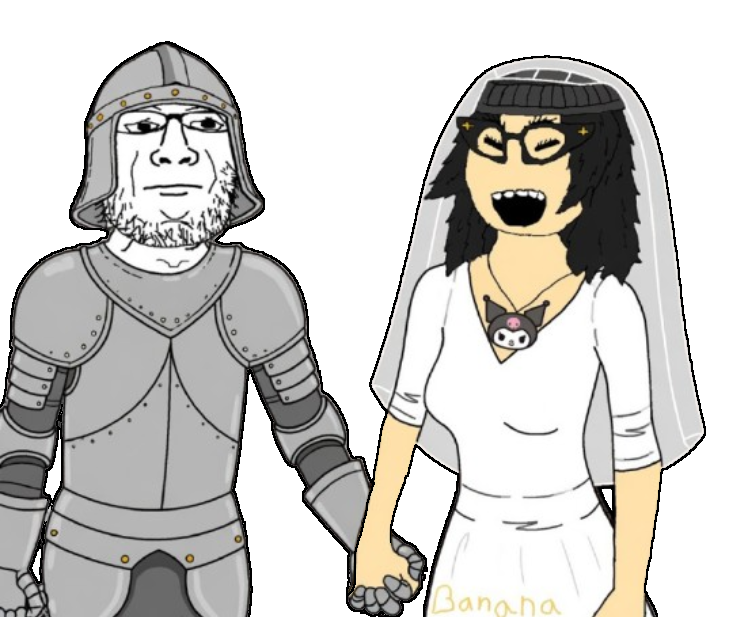 kuromi (sanrio), soychang, soytan, marney, 2soyjaks, armour, beanie, black hair, closed mouth, clothes