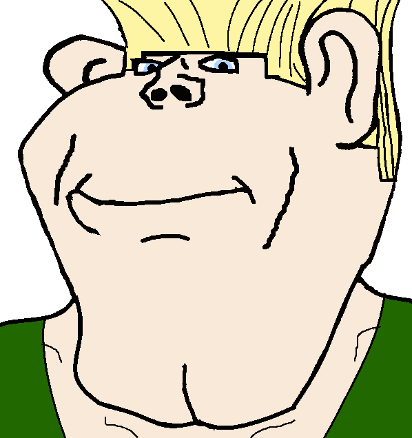 impish soyak ears, impish ameriaryan, impish amerimutt, aryan, 1soyjak, a10 eyes, ameriaryan, american, blonde hair, blue eyes