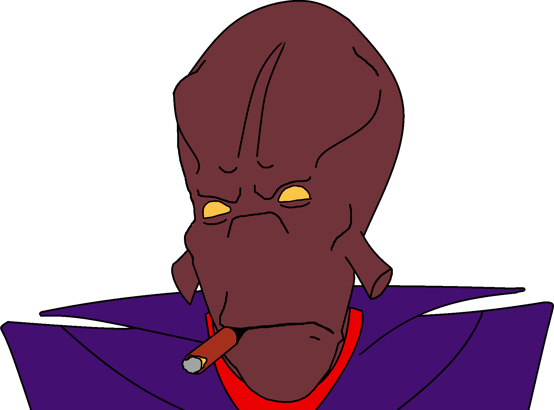 molluck, cobson, 1soyjak, alien, bald, cephalopod, cigar, clothes, ears, frown