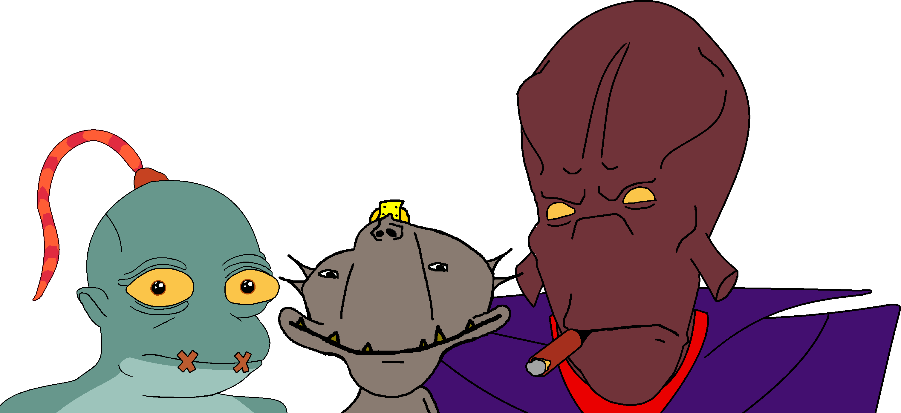 abe (oddworld), latamire munch, molluck, pepe, cobson, impish soyak ears, munch, 1nas, 1soyjak, 2soyjaks