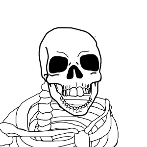 feraljak, skeletonjak, 1soyjak, bald, bone, halloween, looking at you, no beard, no eyes, no glasses
