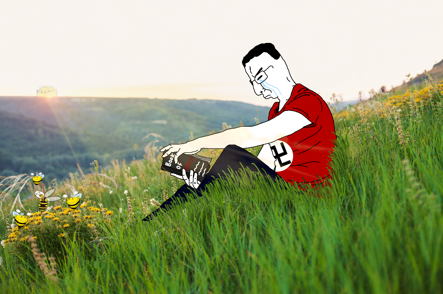 bernd, chudjak, gapejak, troonjak, wholesome soyjak, 4soyjaks, ack, animal, bee, black eyes