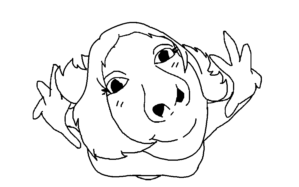 fisheyejak, femfisheye, femjak, 1soyjak, aliased, black eyes, blush, closed mouth, eyelashes, falling