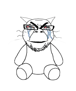 bernd, 1soyjak, animal, black eyes, bloodshot eyes, cat, cat ears, crying, ear, ears