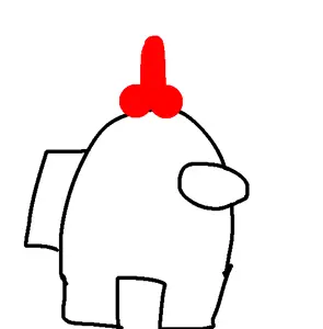 supersagecoal, amogus, backpack, crewmate (among us), looking to the right, penis, video game, white background, among us