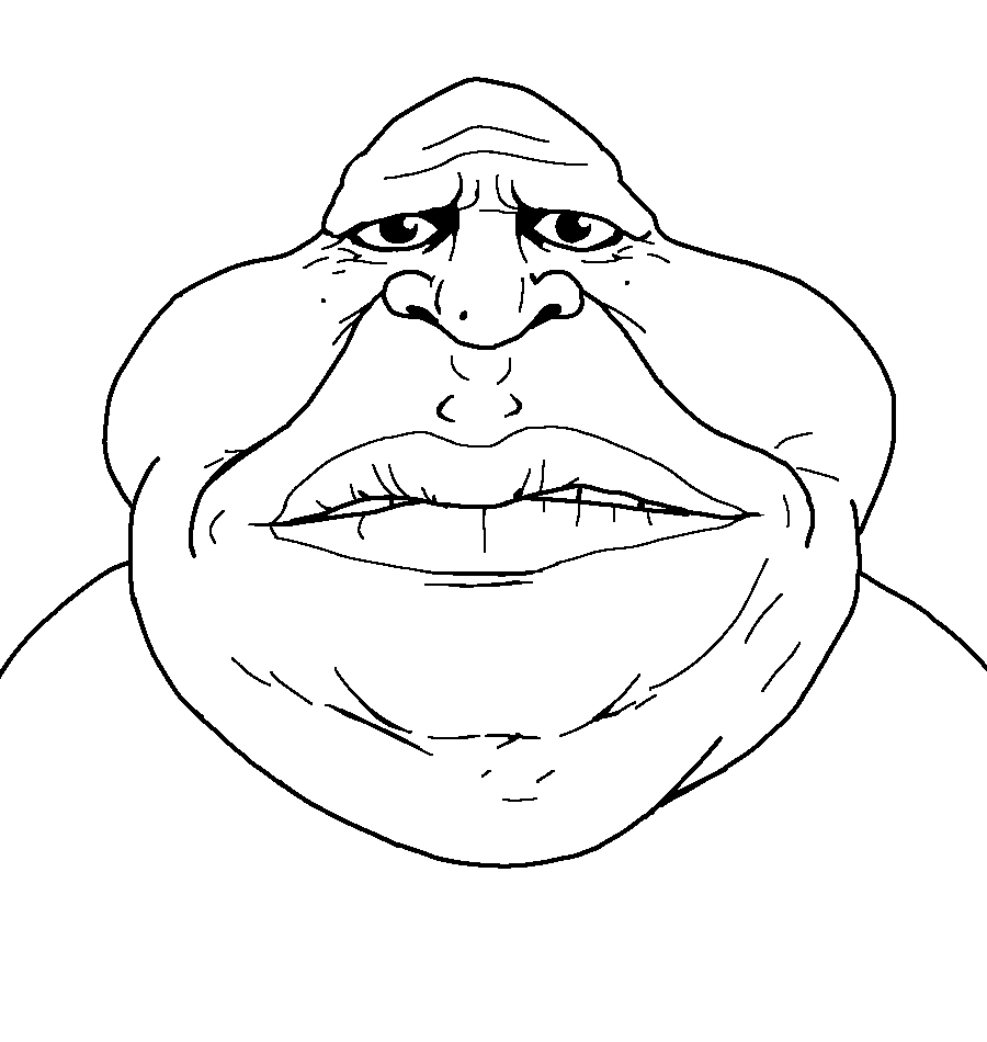 meximutt, meximutt front5, bald, big lips, close up, dark eyes, detailed, fat, front view, grimace