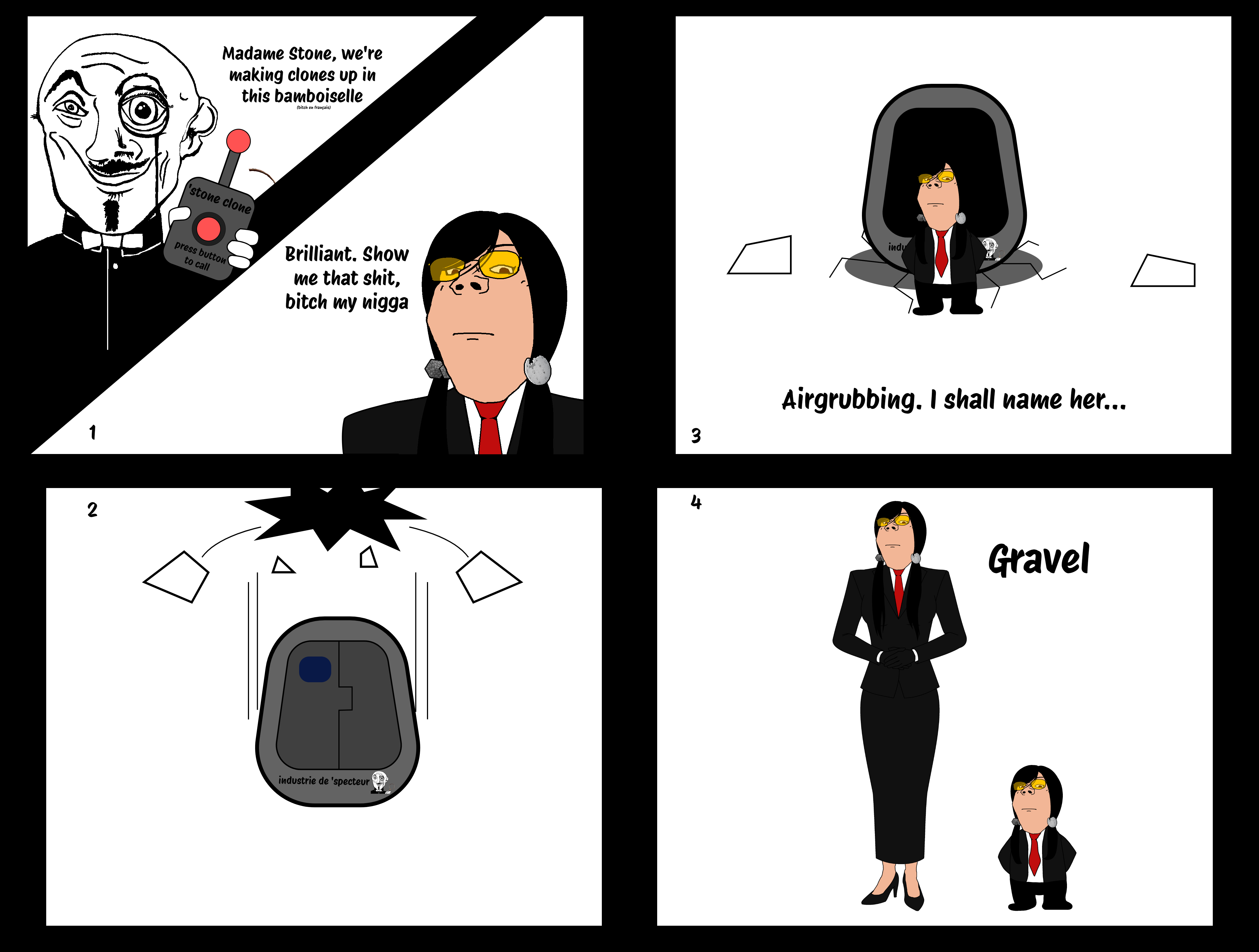 danny yn, gapejak, female gapejak, mineral inspecteur, femjak, 'toss, black hair, clothes, female, glasses
