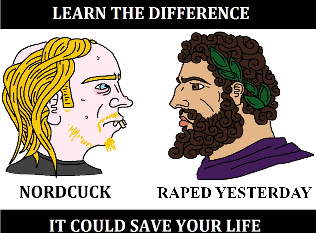 yes chad, i was raped yesterday, 2nas, beard, black background, blonde hair, brown eyes, brown hair, closed eyes, closed mouth