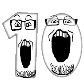 markiplier soyjak, numberjaks, 10, 2soyjaks, glasses, looking at you, number, open mouth, stubble, transparent background
