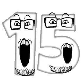 markiplier soyjak, numberjaks, 15, 2soyjaks, glasses, looking at you, number, open mouth, stubble, transparent background