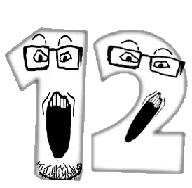markiplier soyjak, numberjaks, 12, 2soyjaks, glasses, looking at you, number, open mouth, stubble, transparent background