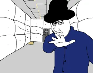 smugjak, 1soyjak, arm, closed mouth, clothes, glasses, hands, hat, jamiroquai, looking at you