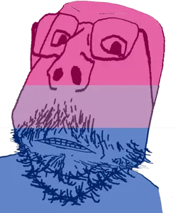 gapejak, scholar, angry, bisexual, clenched teeth, closed mouth, distorted, flag, glasses, pride flag