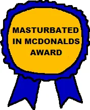 accessory, award, badge, masturbation, mcdonalds, not a soyjak, ribbon, slopjak accessory, text, white background