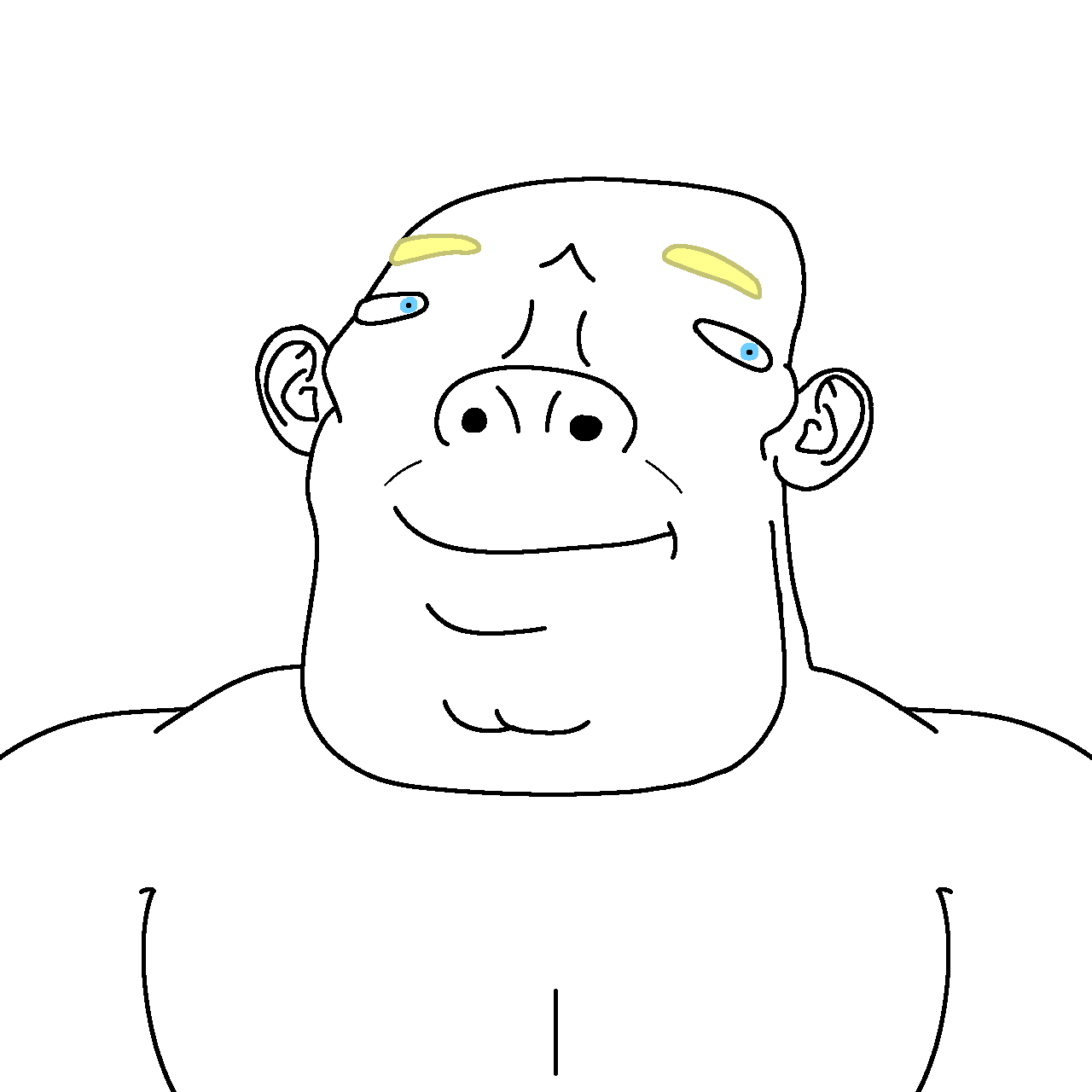 classic amerimutt, amerimutt, aryan, a10 eyes, bald, blonde hair, blue eyes, buff, chin, closed mouth