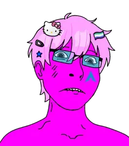 john8 44, cobson, pawbson, arch linux, biting lip, femboy, hair, horny, male, pink hair