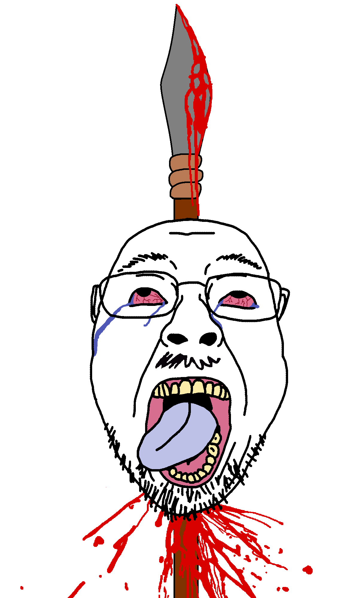 bernd, 1soyjak, bald, blood, bloodshot eyes, blue tongue, crying, dead, decapitated, decapitation