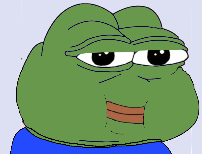 pepe, amphibian, animal, blue background, blue shirt, closed mouth, fat, frog, front view, gloopa
