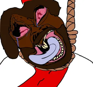 bernd, black skin, brown hair, christian, christianity, crying, distorted, eyebrows, hair, hanging