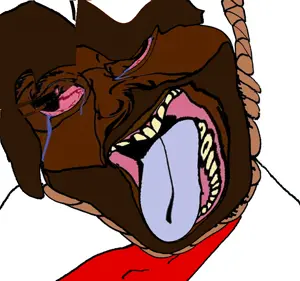 bernd, black skin, brown hair, christian, christianity, crying, distorted, eyebrows, hair, hanging