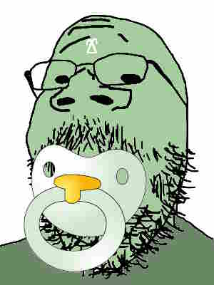 admin thrembo, gapejak, babyjak, babyjak, 1soyjak, baby, bald, beard, black eyes, closed mouth