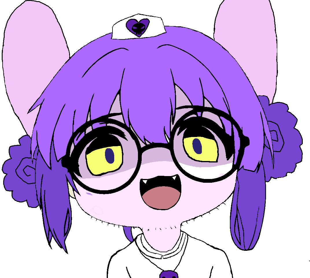 leima, smuglet, 1soyjak, animal, anthro, female, front view, furry, hair, hair bun