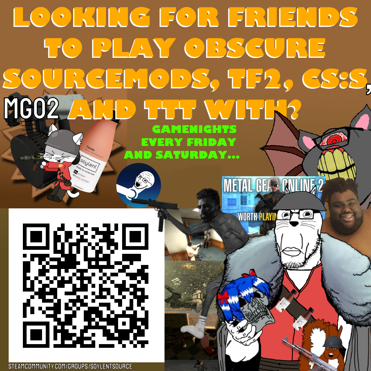 gigachad, leviathan, soldier (team fortress 2), solid snake, feraljak, impish soyak ears, markiplier soyjak, soyak, feralsquirrel, threefourthschudplier