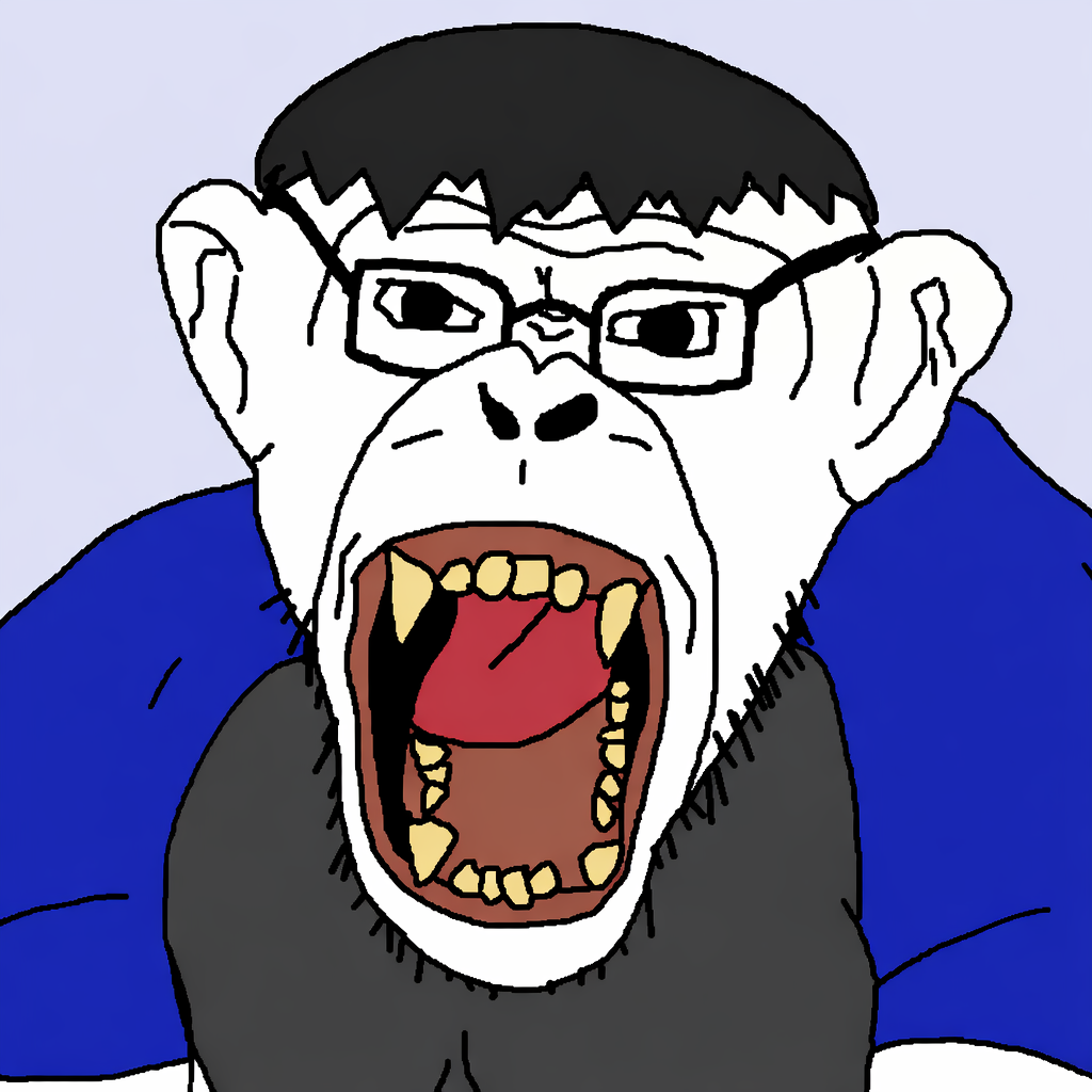 jake, monkeyjak, natejak, 1soyjak, angry, animal, black eyes, black hair, clothes, ear