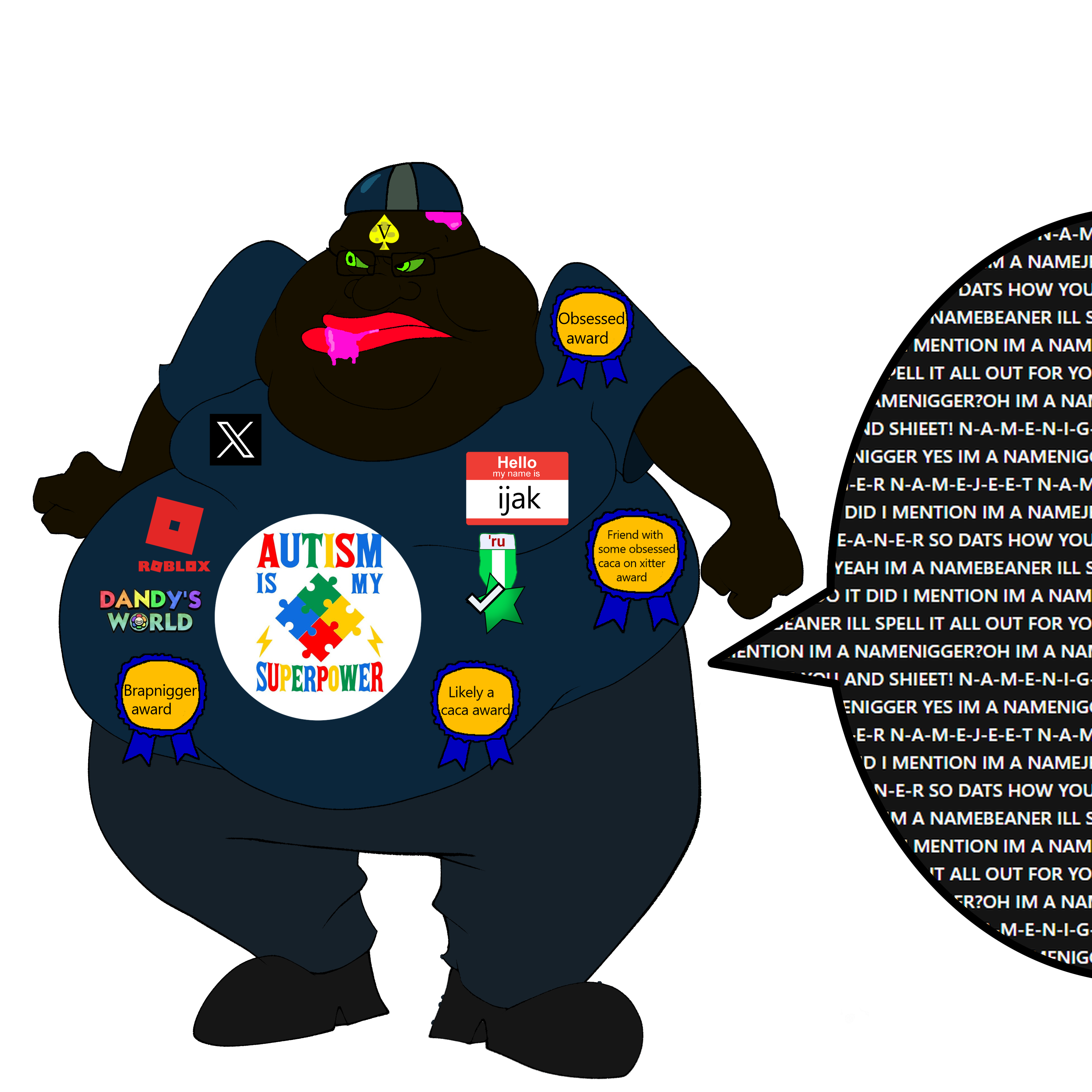 tacoblimp, mexibrap, slopjak, angry, autism, autism is my superpower, award, awards, big lips, blue pants