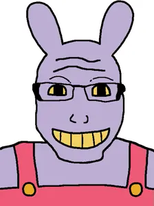 jax (the amazing digital circus), markiplier soyjak, lawrence, animal, glasses, looking at you, no beard, rabbit, raised eyebrows, smile