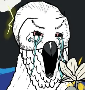 soyak, soyak (crying),  ohia, animal, beak, bird, bloodshot eyes, crying, flower, lightning