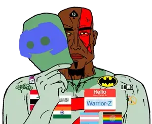 kratos, chudjak, perceptive chud, bnwo, brown skin, buff, closed mouth, communism, discord, hammer and sickle