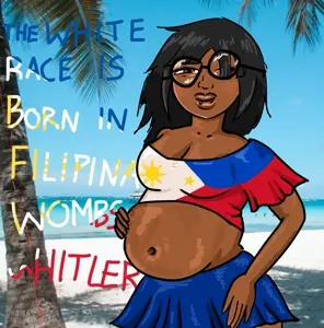soykio kid, soykio girl, soykio girl front, femjak, chinksectoid, fangs, female, pregnant, seamonkey, teeth