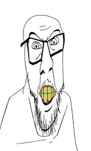 feraljak, nuferalrage, angry, clenched teeth, stubble, uncolored skin