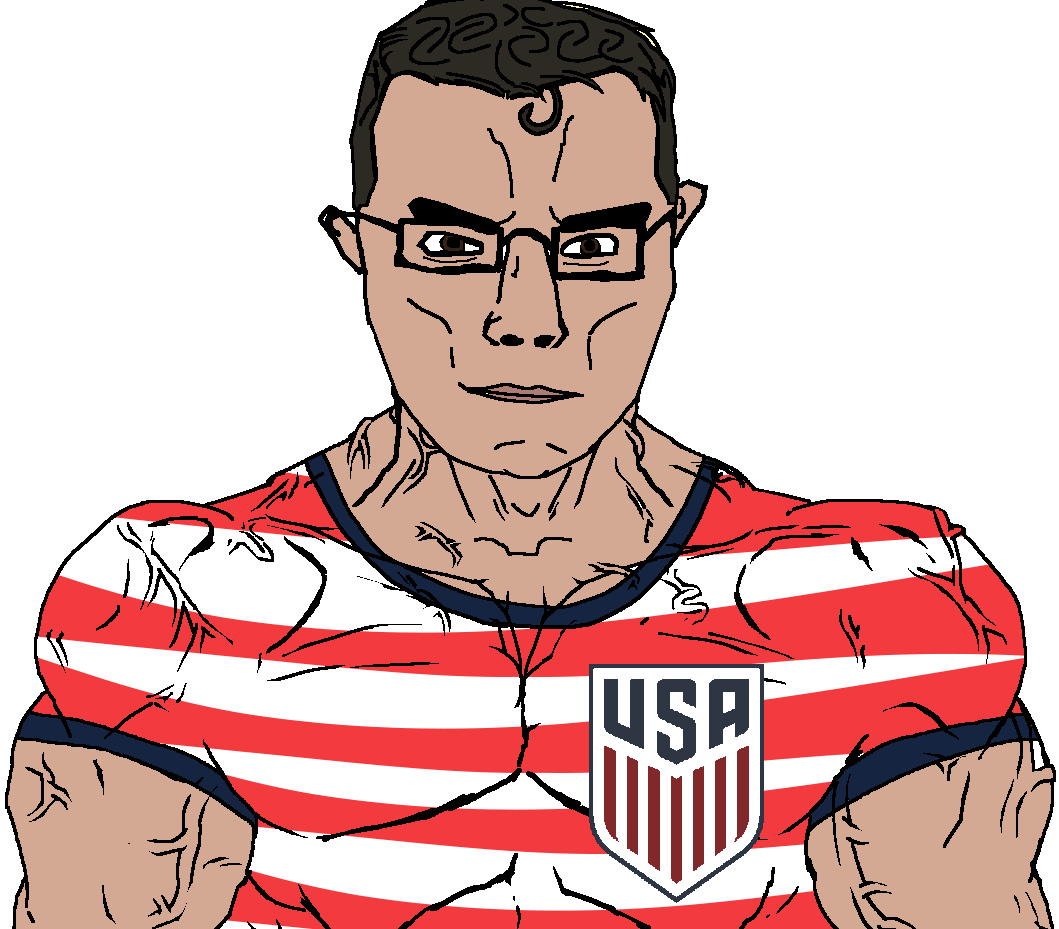fleebly32, chudjak, chudjak front, muscular chud, world cup 2026, brown hair, curly hair, football, giovanni reyna, glasses