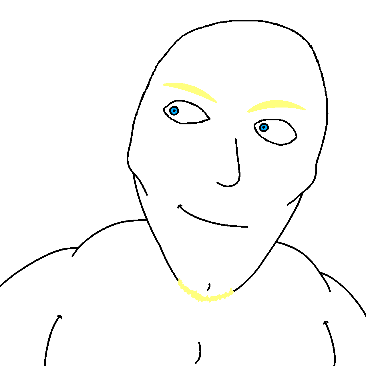 frenchjak, frenchgemmy, frenchmutt, gemmy, gemmy soyjaks, a10 eyes, gemmy beast, bald, blonde hair, blue eyes