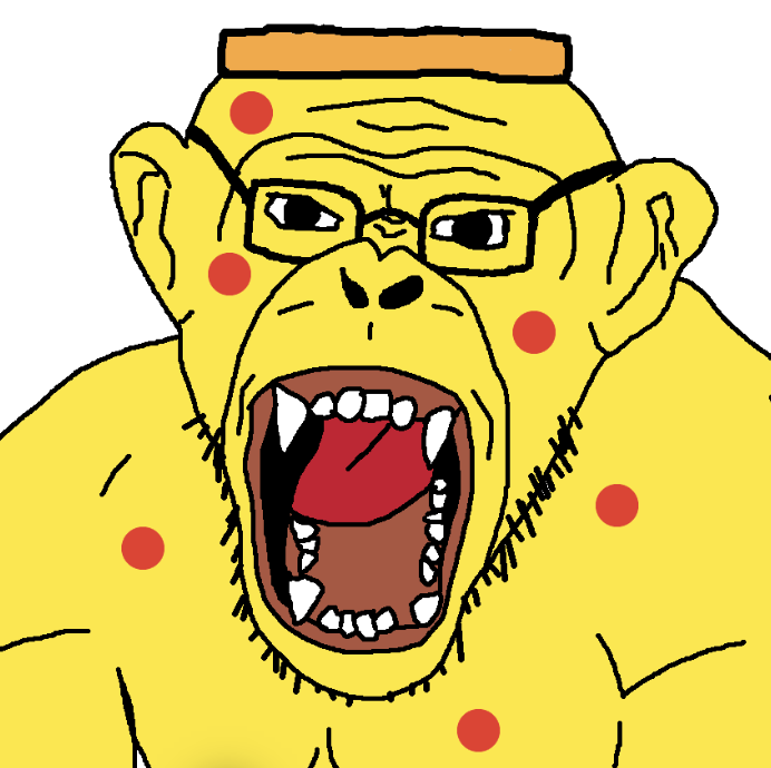 monkeyjak, animaljaks, foodeez!, fusionjaks, 'za, 1soyjak, angry, animal, black eyes, cheese