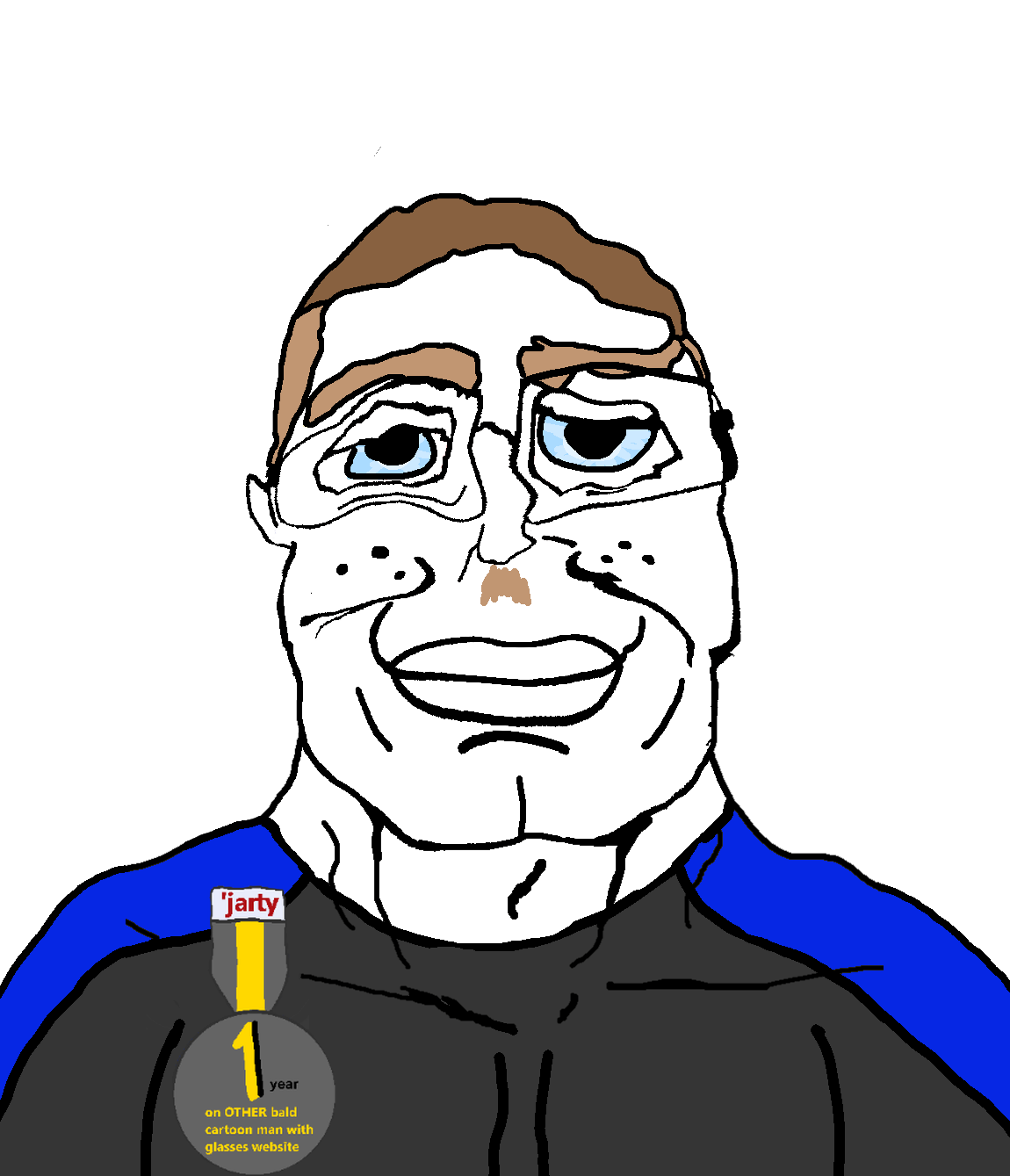 jake, chudjak, chudjak front, jartyaryan, jartycuck, jartycuck (not hanging), patrick, aryan, natejak, 1 year on other bald cartoon man with glasses website