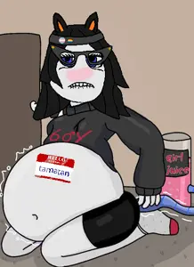 soytan, 1soyjak, belly, belly button, black eyes, black hair, blue eyes, blush, boymoder, button