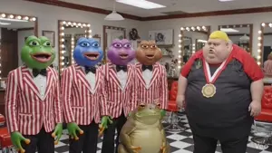 223658 - soybooru.com - 1_year_on_bald_men_with_glasses_website ai_generated alicia arm barbershop barbershop_quartet barefoot big_cheeks big_nose black_hair blonde_hair blue_skin blush boot bowtie brandon branigger br-2.mp4