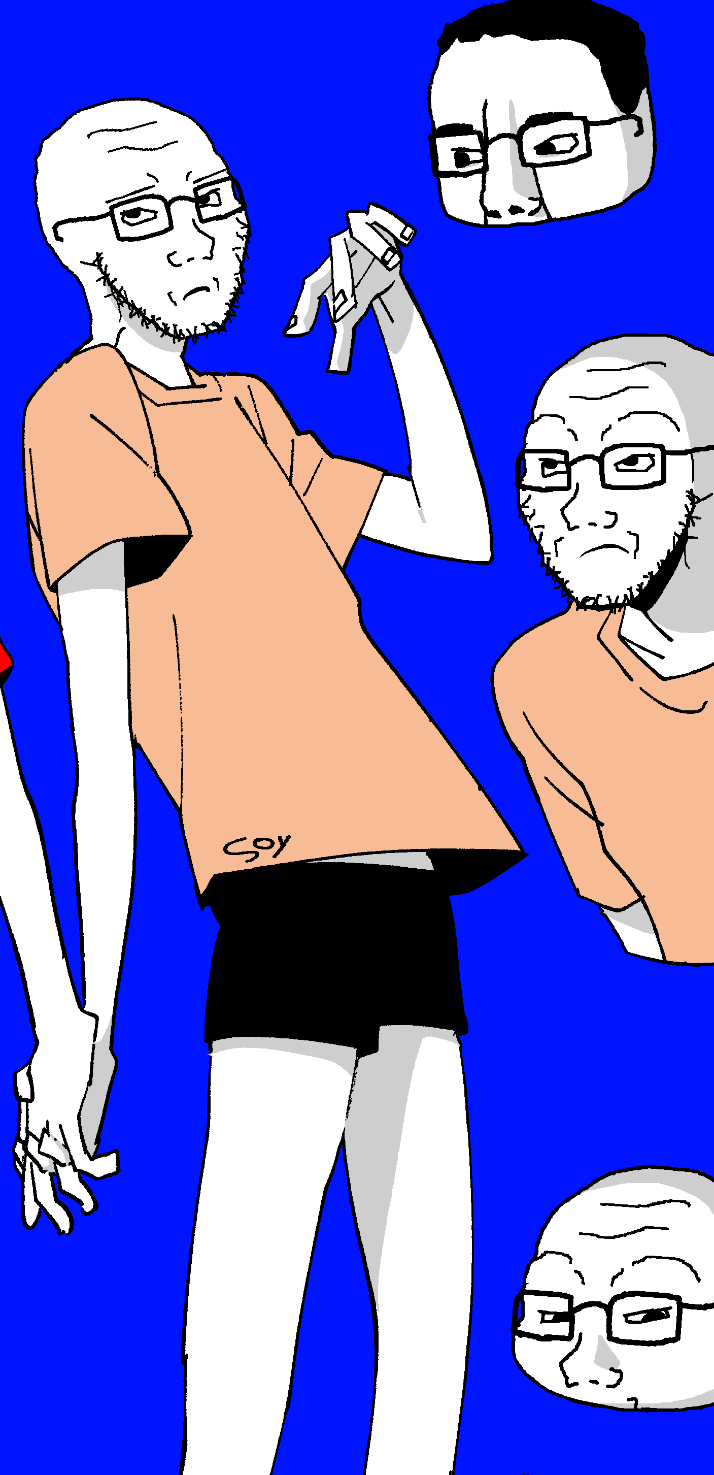 randals strongest warrior, chudjak, soyak, almost full body, bald, black hair, brapnvke detonation site☣️☣️☣️ do not enter☣️☣️☣️, brapped comment section☣️☣️☣️ do not enter☣️☣️☣️, closed mouth,…