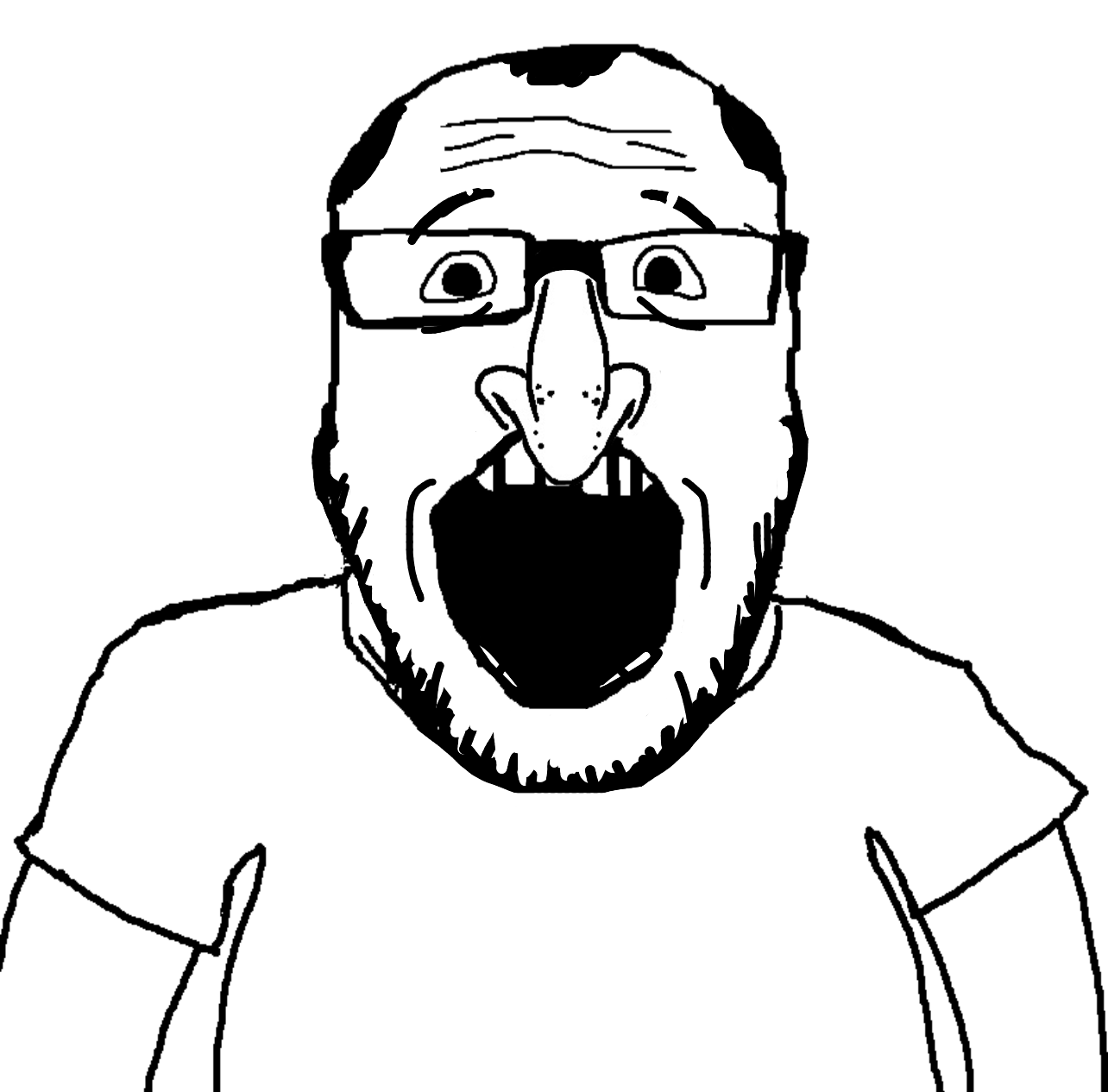 markiplier soyjak, shabbos soy, science lover, fusionjaks, 1soyjak, arm, balding, black hair, clothes, eyebrows