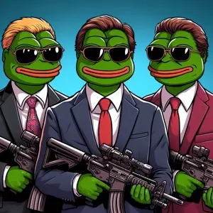 pepe, 3pepes, blonde hair, brown hair, clothes, glasses, green skin, gun, hair, holding gun