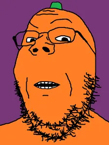gapejak, fruiterz!, confused, food, fruit, glasses, half open mouth, halloween, inhuman, jack o lantern