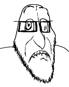 xooldude, bald, closed mouth, cross eyed, frown, glasses, looking to the right, open eyes, portrait, transparent background