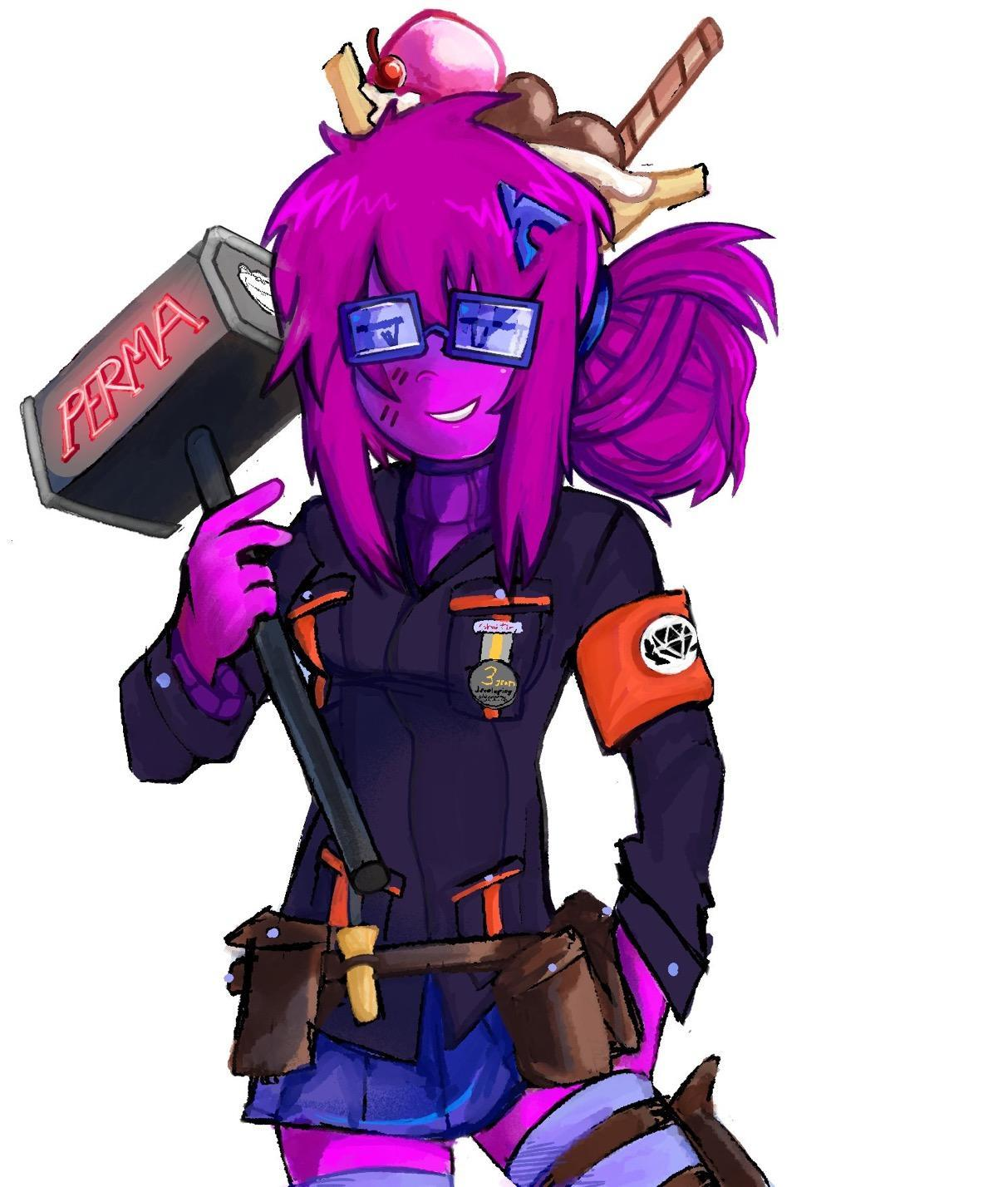 jaikacuz, femquote, impish soyak ears, award, ban, ban hammer, banana, banana split ice cream, belt, blue glasses