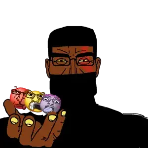 chudjak, perceptive chud, perceptive chud front, 4soyjaks, bald, brown skin, buff, closed mouth, front view, glasses