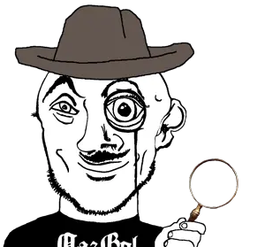 variant:danny_yn subvariant:mineral_inspecteur nazbol nationalism socialism black shirt stubble beard hairy mustache smiling happy eyebrows eyes cowboy hat magnifying glass 6.png