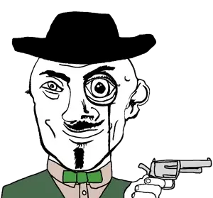danny yn, mineral inspecteur, black, bowtie, clothes, cowboy, eyebrows, eyes, goatee, green