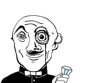 variant:danny_yn subvariant:mineral_inspecteur black shirt white bowtie suit no beard shaved mustache smiling happy eyebrows eyes bald diamond tanzanite gem 17.png